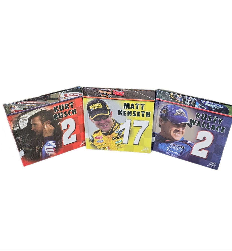 NASCAR Life In The Fast Lane Lot of 3 Hardcover Books Rusty Wallace Kurt Busch